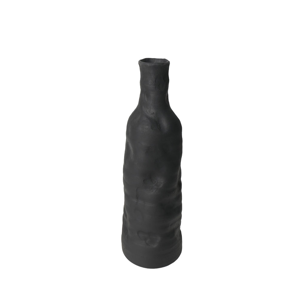 ORENDA ΒΑΖΟ 14.3×14.3×43.7cm ΚΕΡΑΜΙΚΟ ΜΑΥΡΟ