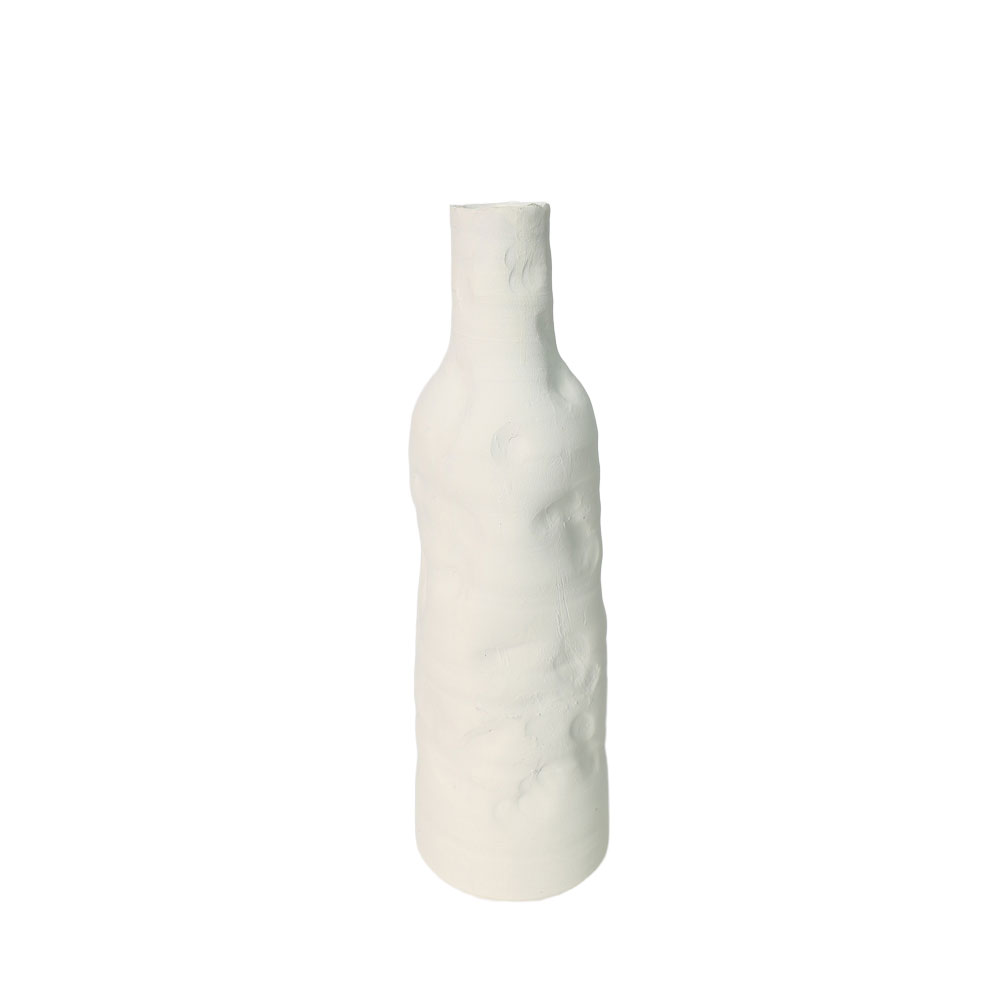 ORENDA ΒΑΖΟ 14.3×14.3×43.7cm ΚΕΡΑΜΙΚΟ ΛΕΥΚΟ