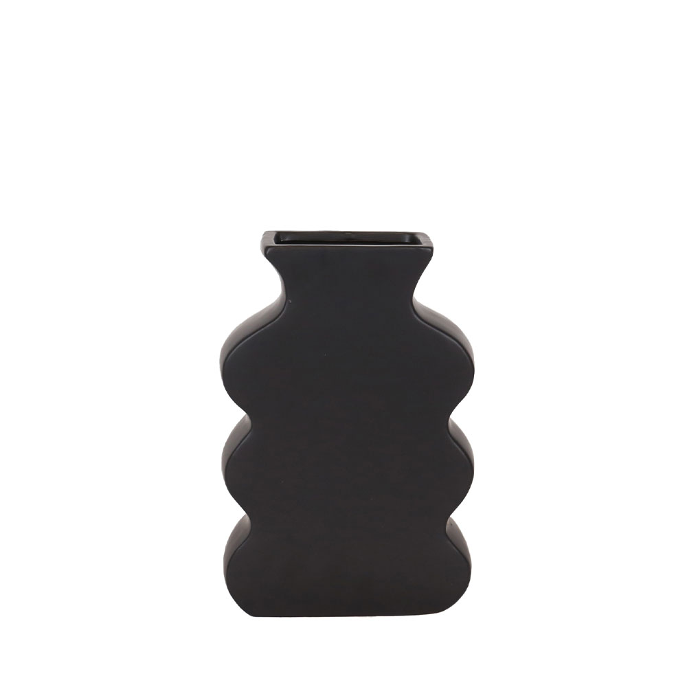 LUNO ΒΑΖΟ 18.5x8x27.5cm ΚΕΡΑΜΙΚΟ ΜΑΥΡΟ