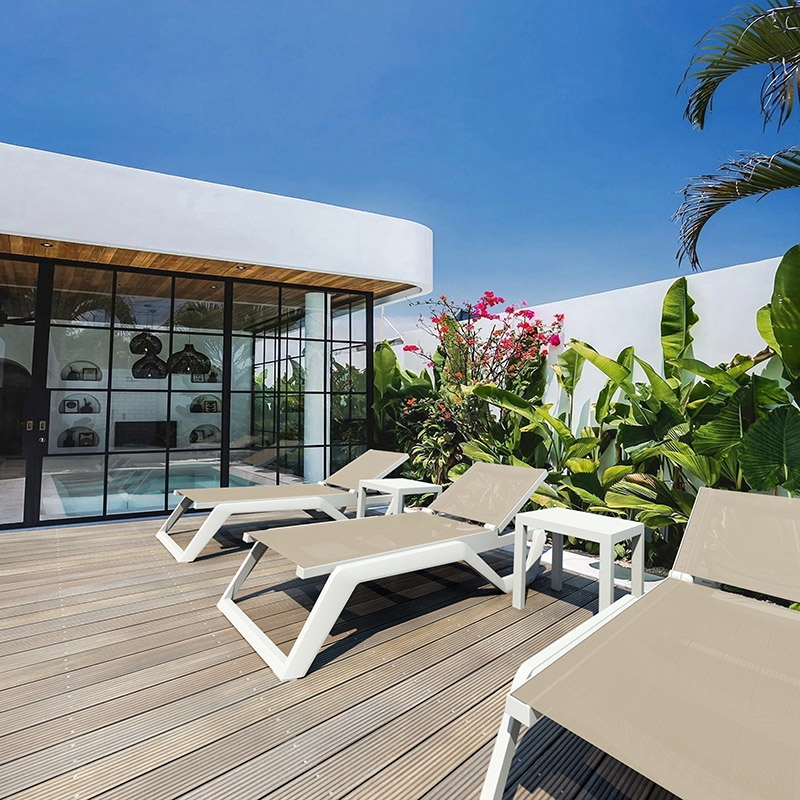 RIO PRO ΞΑΠΛΩΣΤΡΑ WHITE/TAUPE ΠΟΛ/ΝΙΟΥ 190X70X33εκ.