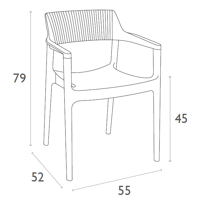 TULUM TAUPE ΠΟΛΥΘΡΟΝΑ ΠΟΛ/ΝΙΟΥ 55X52X79εκ.