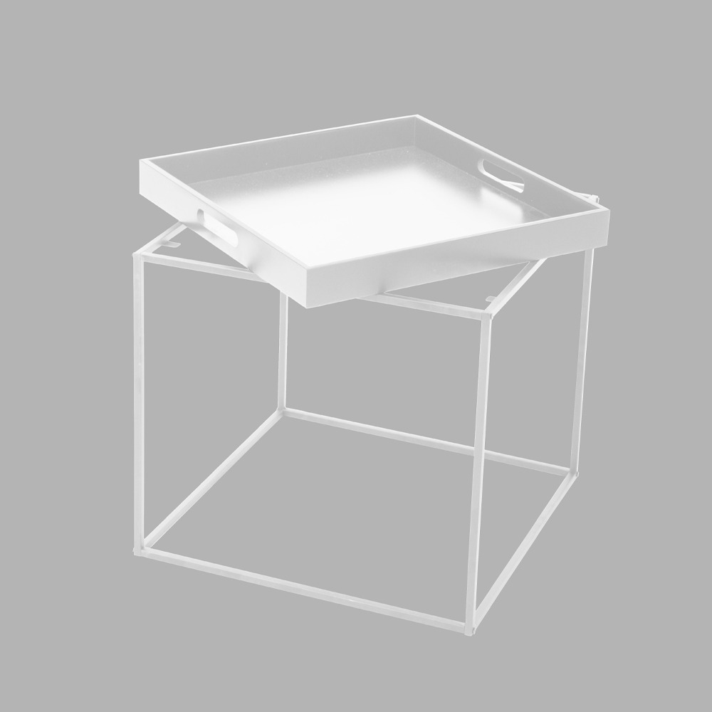 BUTLER SIDE TABLE ΛΕΥΚΟ 45x45x45cm