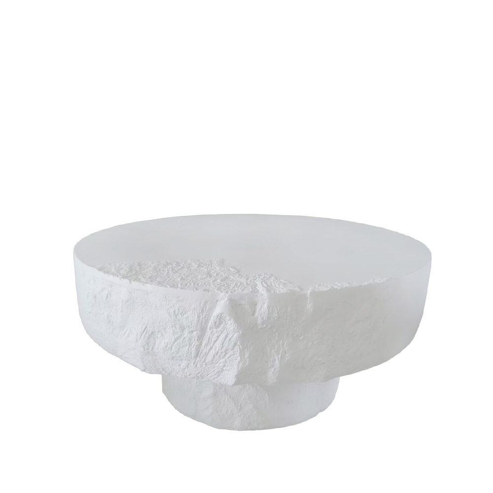 SORRENTO SIDE TABLE ΛΕΥΚΟ ΜΕ ΟΨΗ ΜΑΡΜΑΡΟΥ 91.5×91.5x45cm