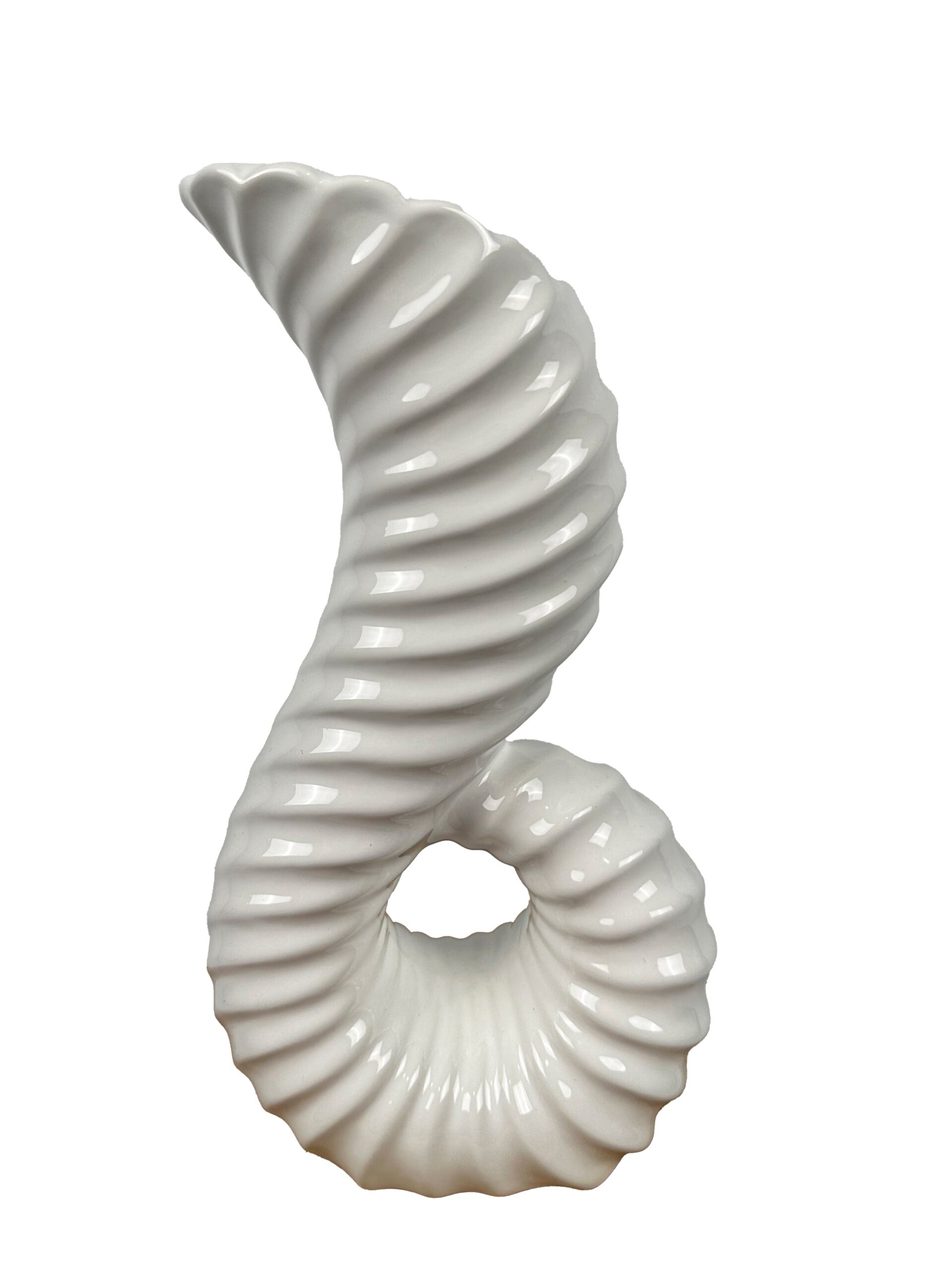 Κεραμικό Βάζο Κοχύλι Η 30 cm Φ 11*8 cm Λευκό