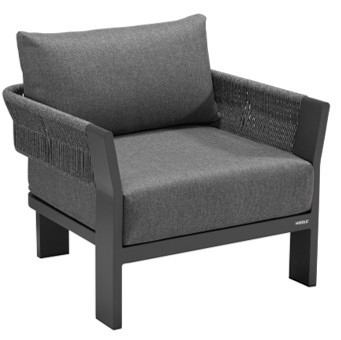 Borromeo Lounge Ανθρακί Αλουμίνιου