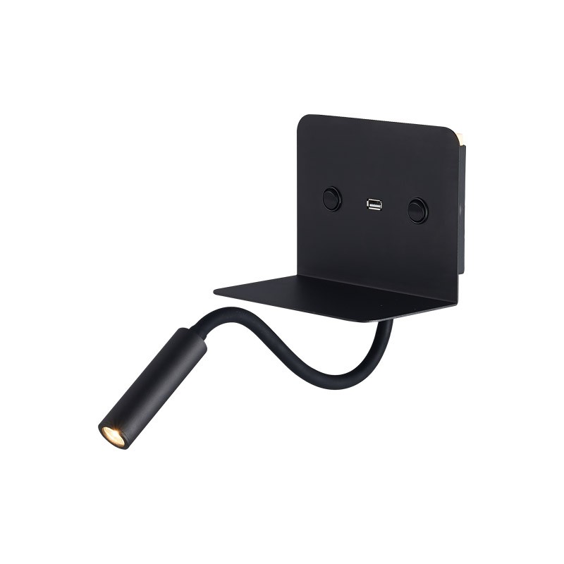 Απλίκα Διπλού Φωτισμού Εσωτερικού Χώρου με USB Brava Led 9W