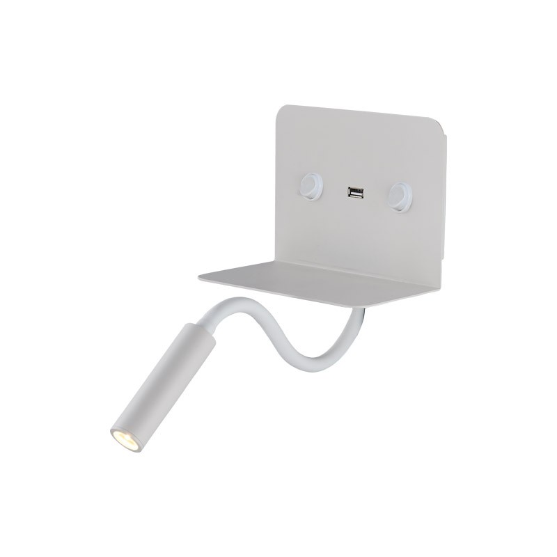 Απλίκα Διπλού Φωτισμού Εσωτερικού Χώρου με USB Santana Led 9W