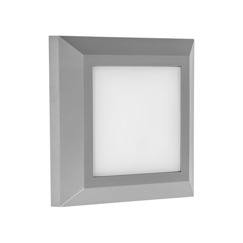 Απλίκα Εξωτερικού Χώρου Squaroo Γκρι Led 3.5W 3cct Ανοιχτόχρωμο