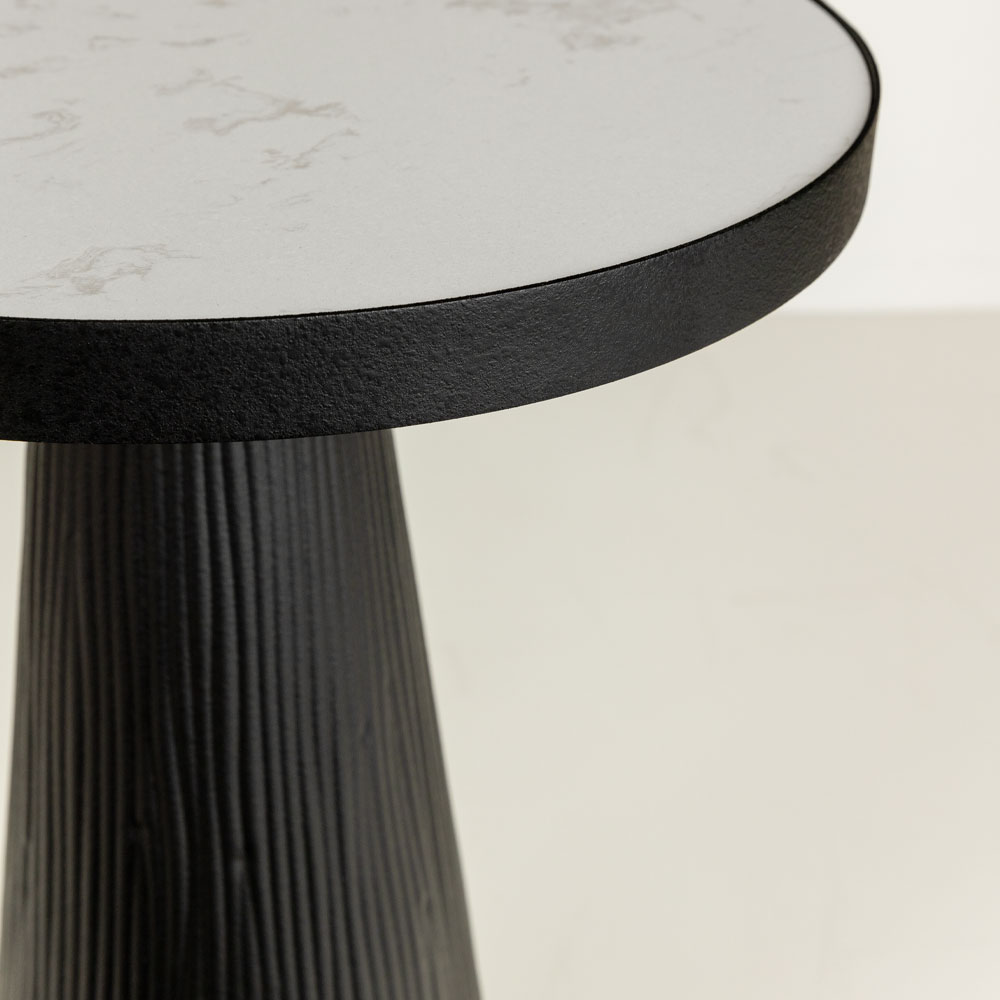 LAMP SIDE TABLE ΛΕΥΚΟ ΜΑΥΡΟ 41x41x63.5cm