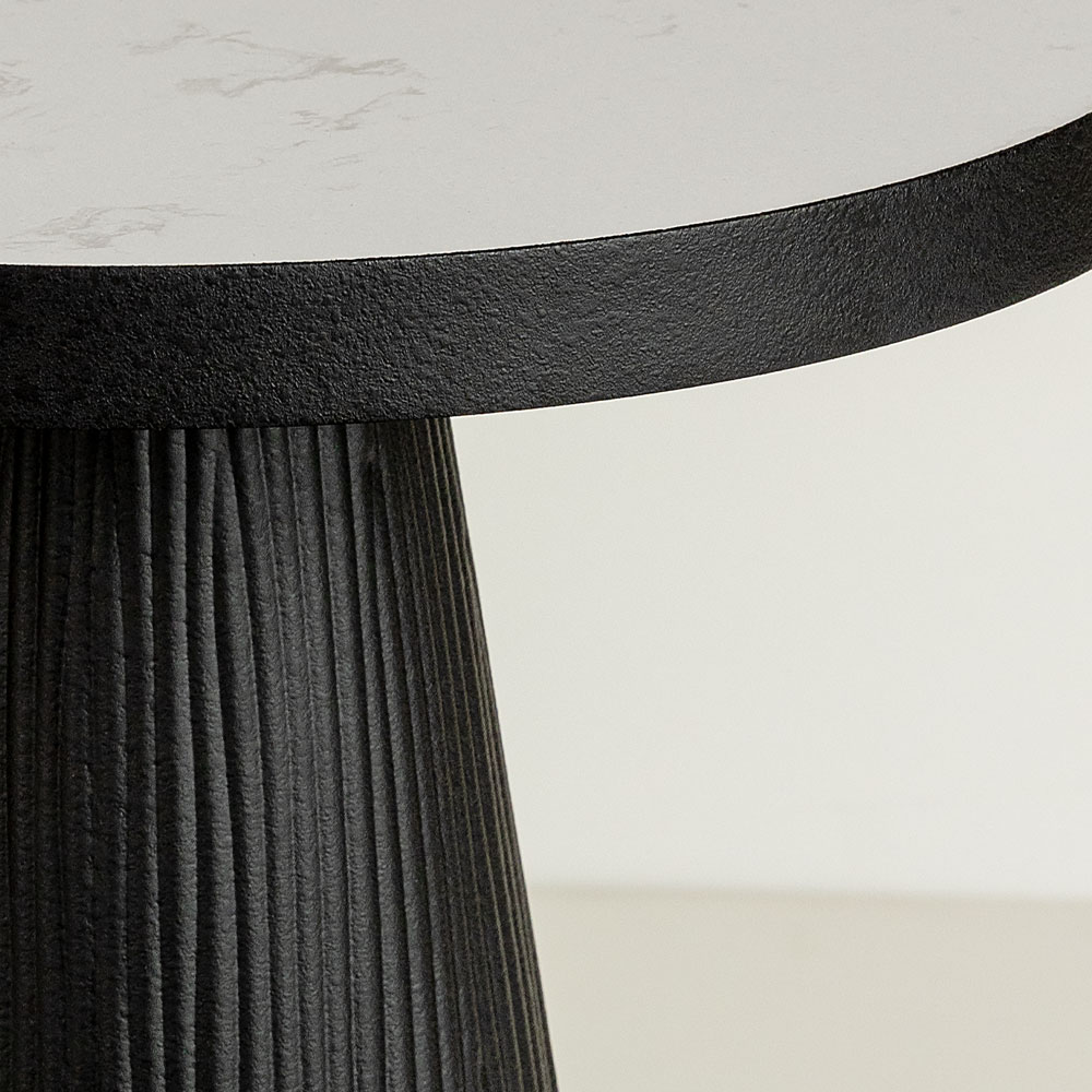 LAMP SIDE TABLE ΛΕΥΚΟ ΜΑΥΡΟ 41x41x63.5cm