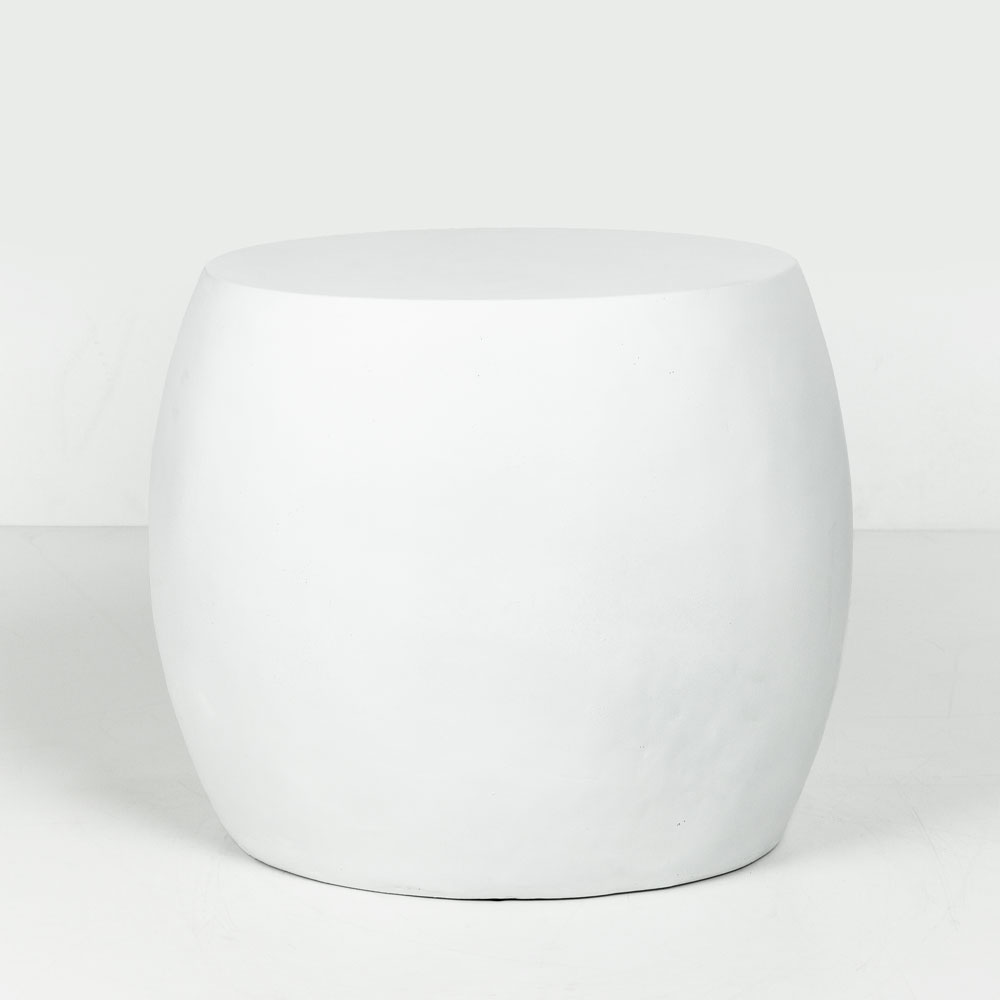 LITHOS OVAL SIDE TABLE ΛΕΥΚΟ 62×43.5x53cm
