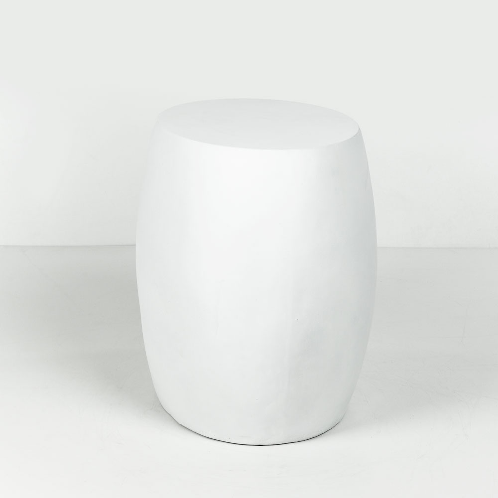 LITHOS OVAL SIDE TABLE ΛΕΥΚΟ 62×43.5x53cm