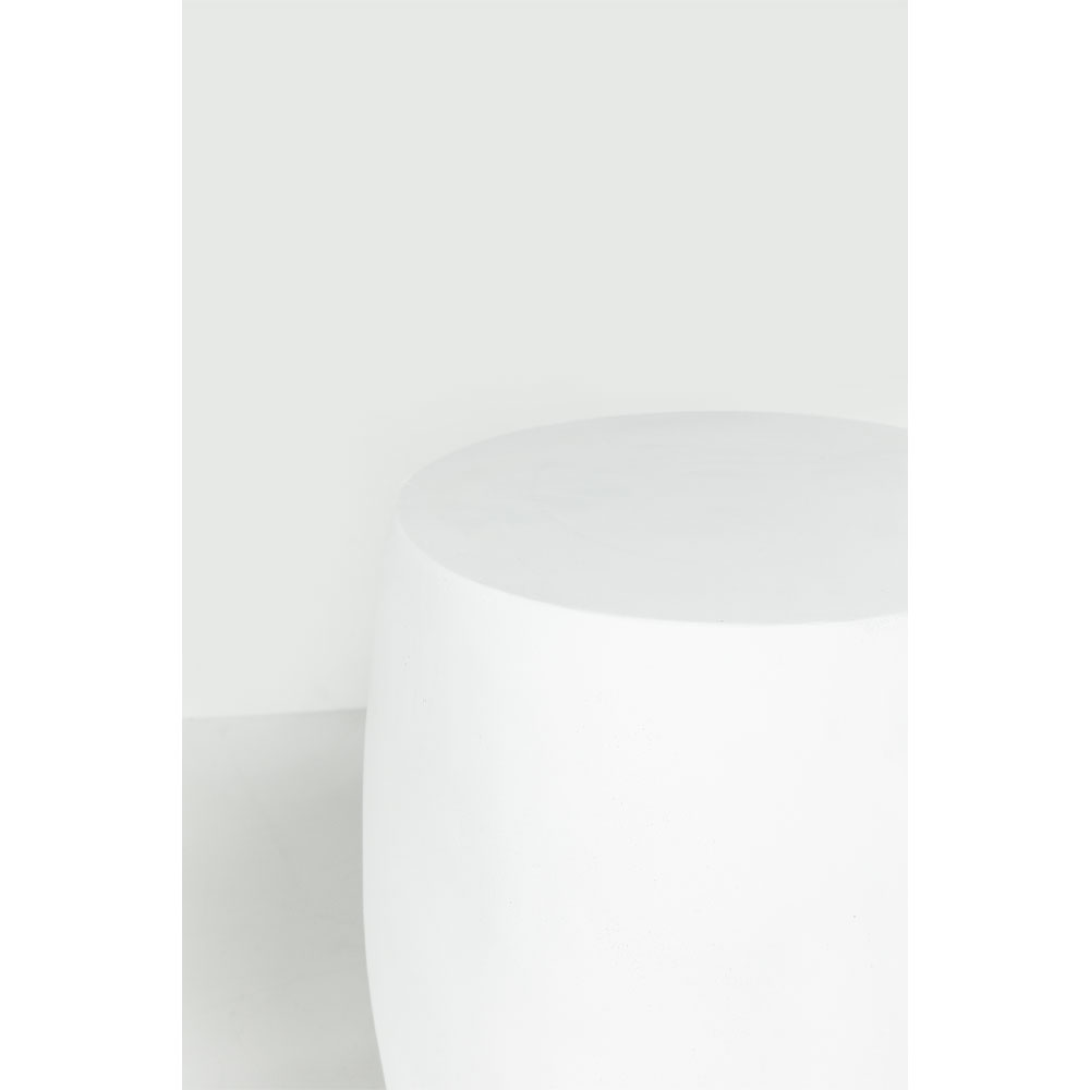 LITHOS OVAL SIDE TABLE ΛΕΥΚΟ 62×43.5x53cm