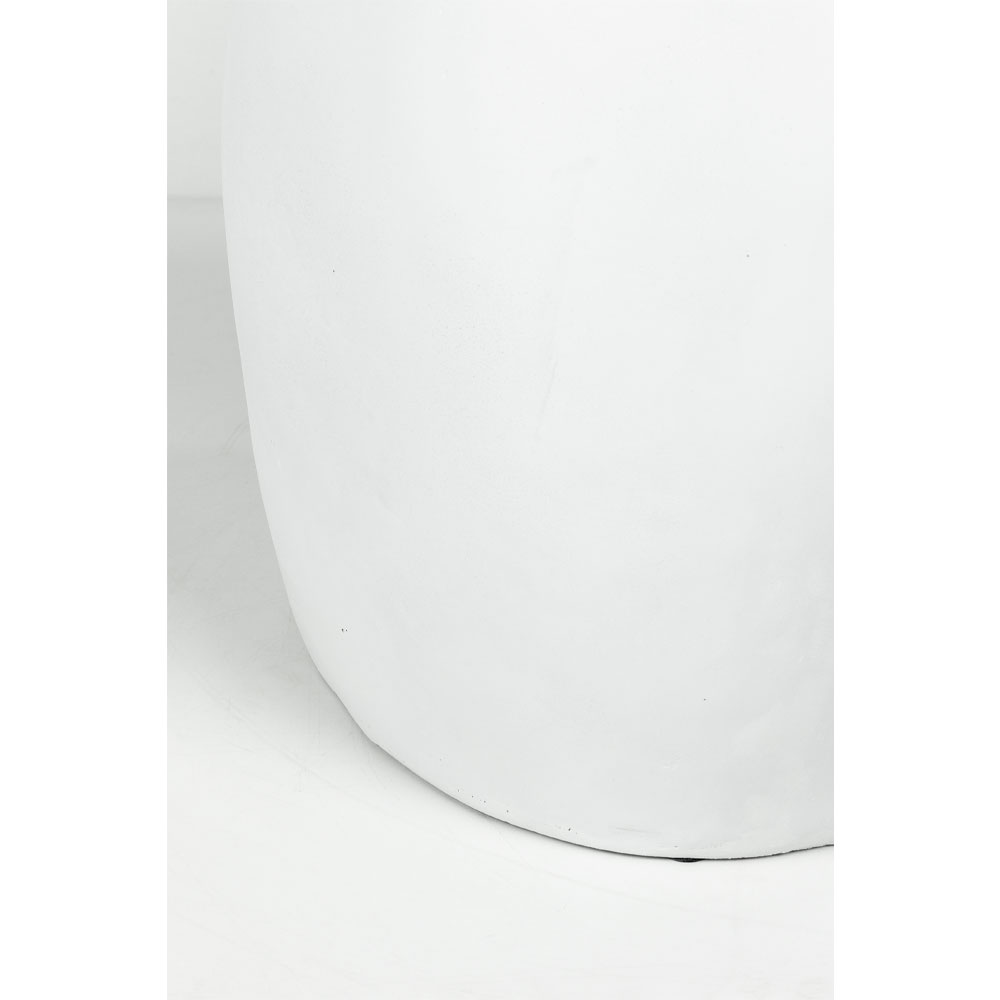 LITHOS OVAL SIDE TABLE ΛΕΥΚΟ 62×43.5x53cm