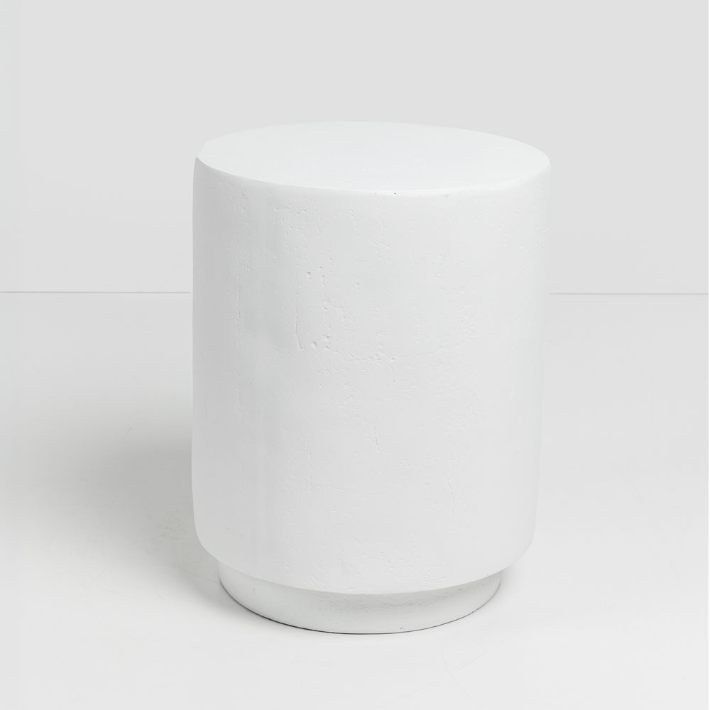 LITHOS ROUND SIDE TABLE ΛΕΥΚΟ 35.5×35.5x45cm