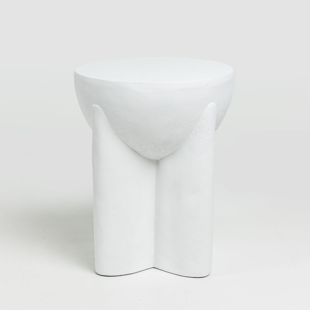 LITHOS HANDLE SIDE TABLE ΛΕΥΚΟ 36.5×36.5×46.5cm