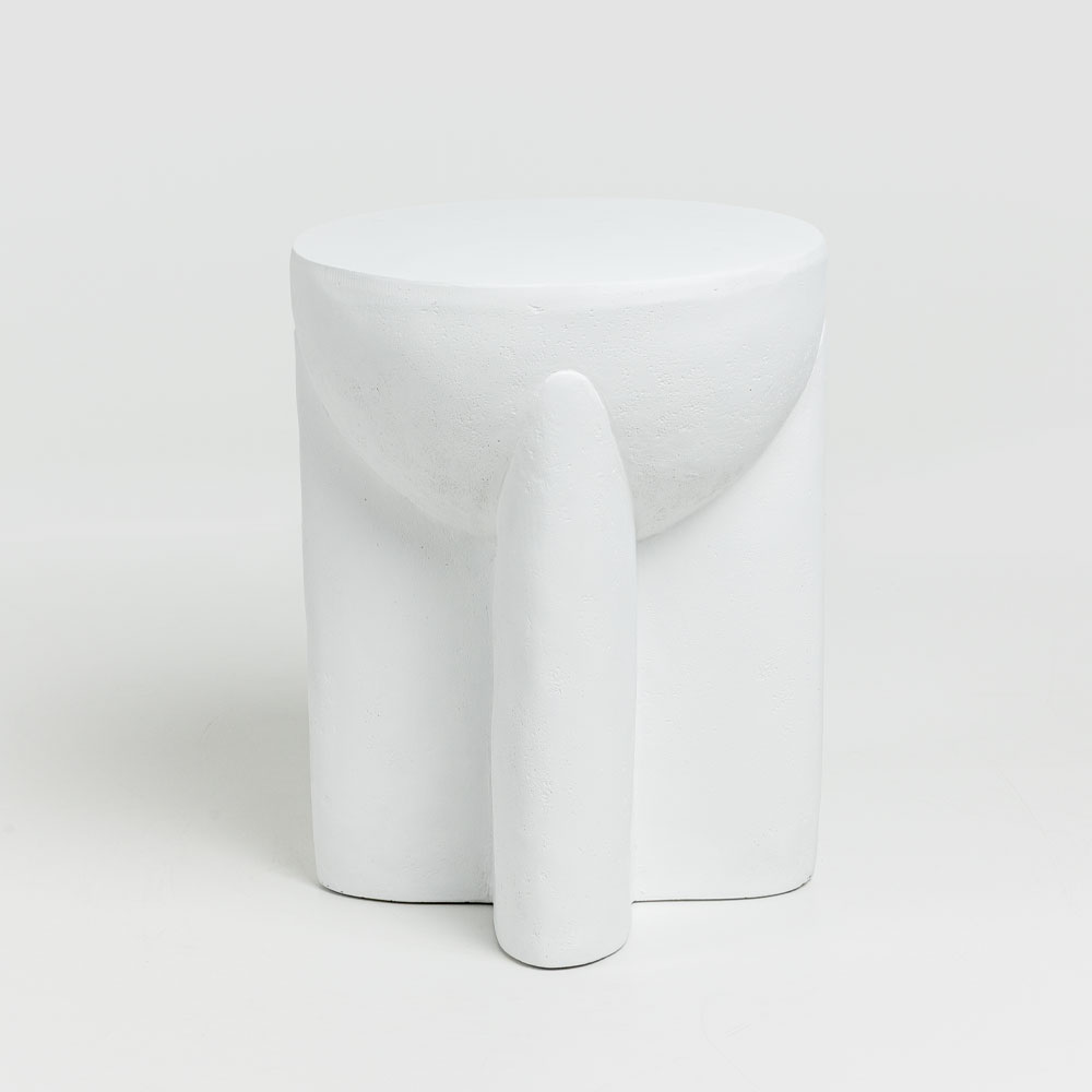 LITHOS HANDLE SIDE TABLE ΛΕΥΚΟ 36.5×36.5×46.5cm