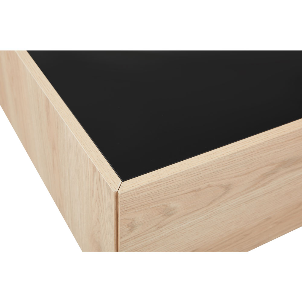 CUBIUS COFFEE TABLE ΦΥΣΙΚΟ ΦΙΜΕ ΜΑΥΡΟ 118x59x33cm