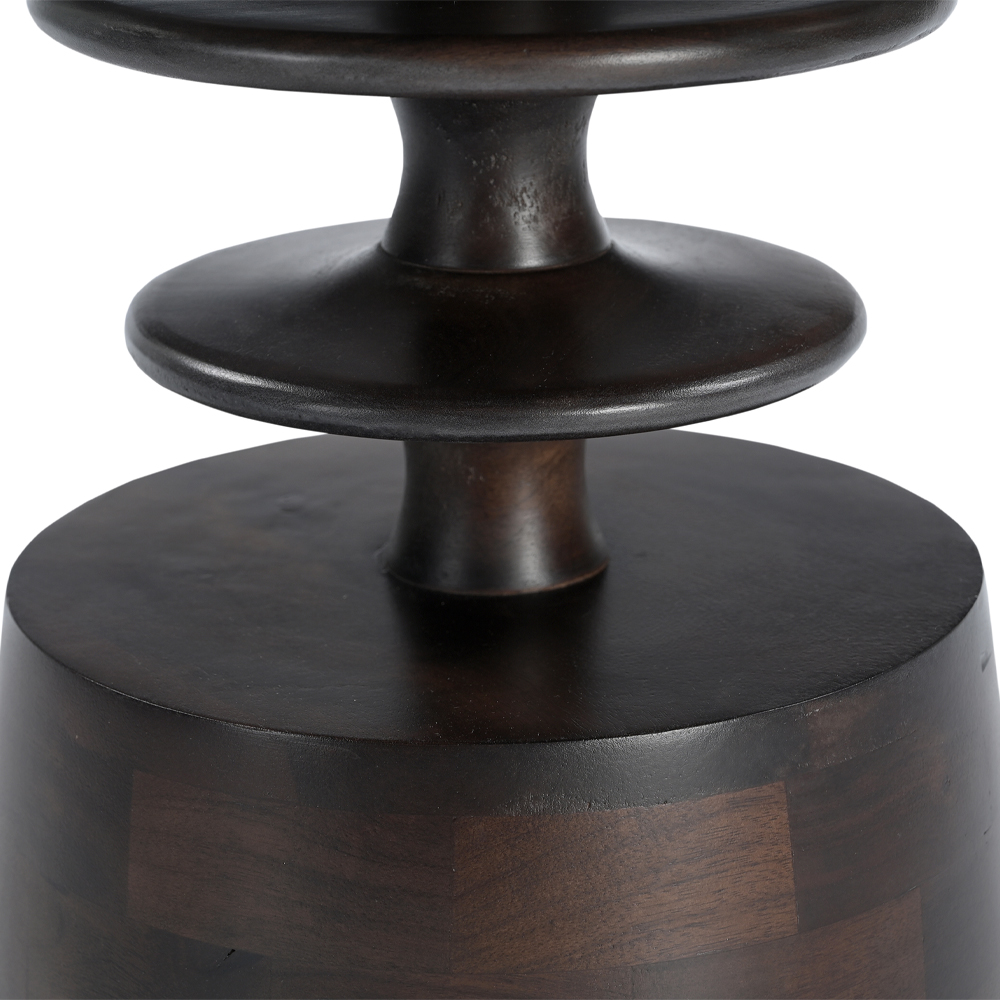 BEATLE SIDE TABLE ΚΑΦΕ ΣΚΟΥΡΟ 60x60x51cm