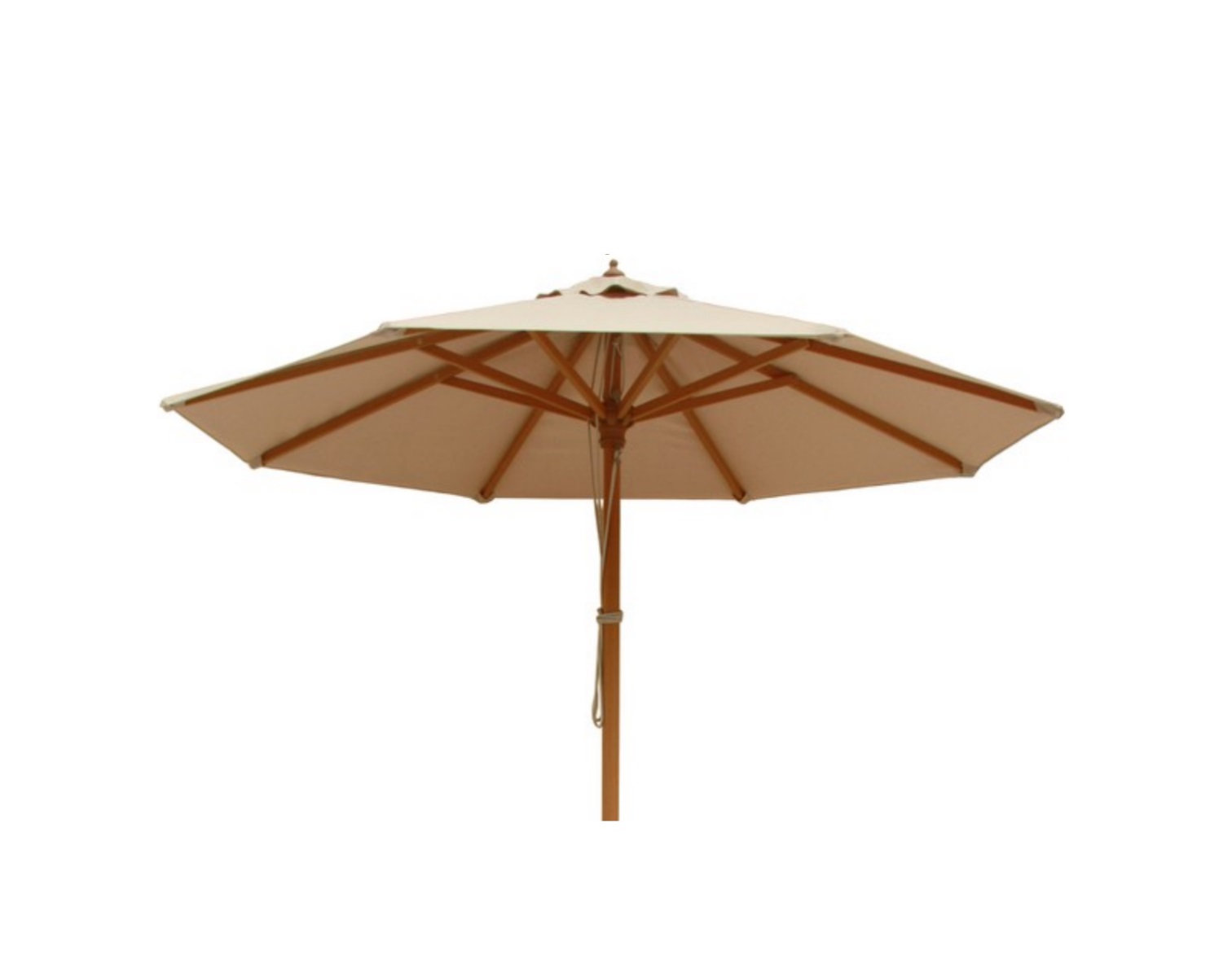 Fiji Umbrella Φ200/8 ALU. Teak-Polyester Beige*