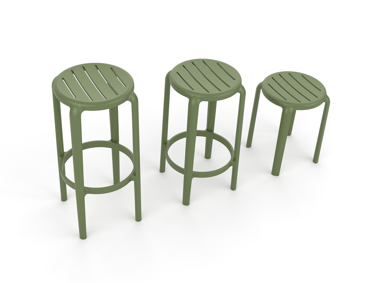 Tom/S-45cm* Stool Olive Green PL