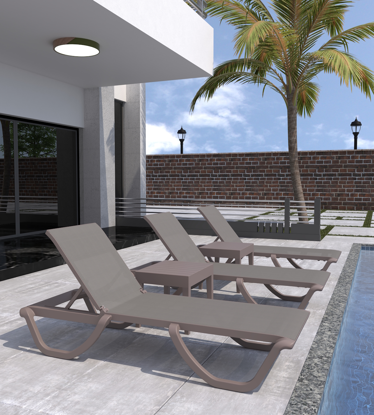 Florence/SL* Resin Sun Lounger Cappuccino
