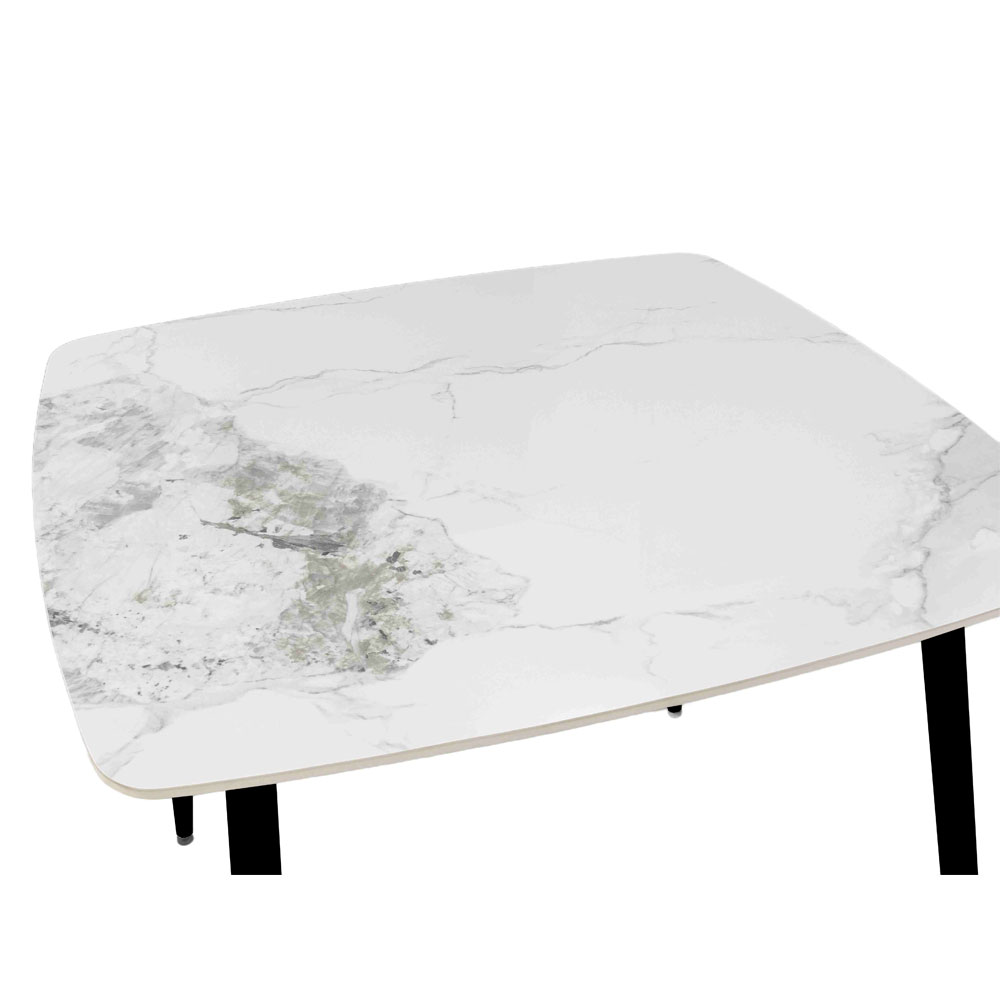 QUADRO ΤΡΑΠΕΖΙ ΛΕΥΚΟ ΜΕ ΟΨΗ ΜΑΡΜΑΡΟΥ 90x90x77cm