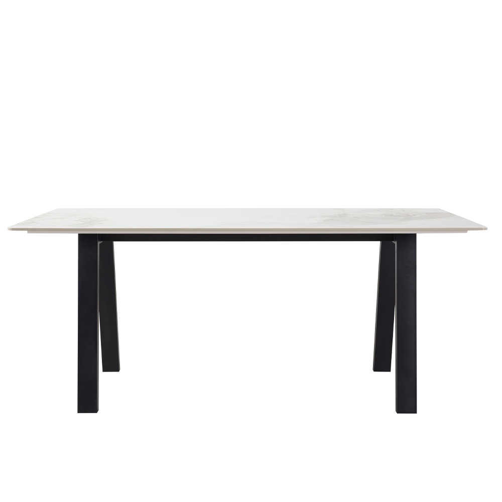 NOTTE ΤΡΑΠΕΖΙ ΛΕΥΚΟ ΠΕΤΡΑ ΜΑΥΡΟ 180x90x76cm