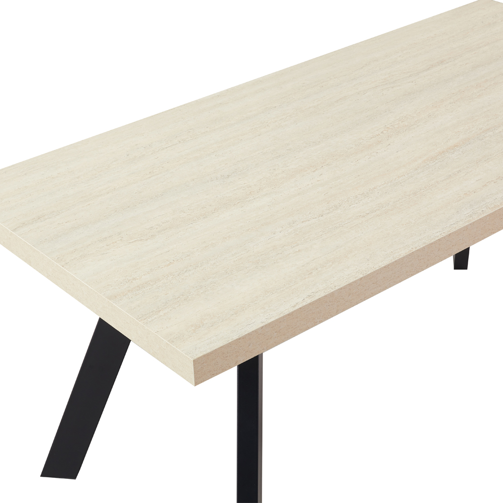LITHOS ΤΡΑΠΕΖΙ BEIGE ΜΑΥΡΟ 180x90x76cm