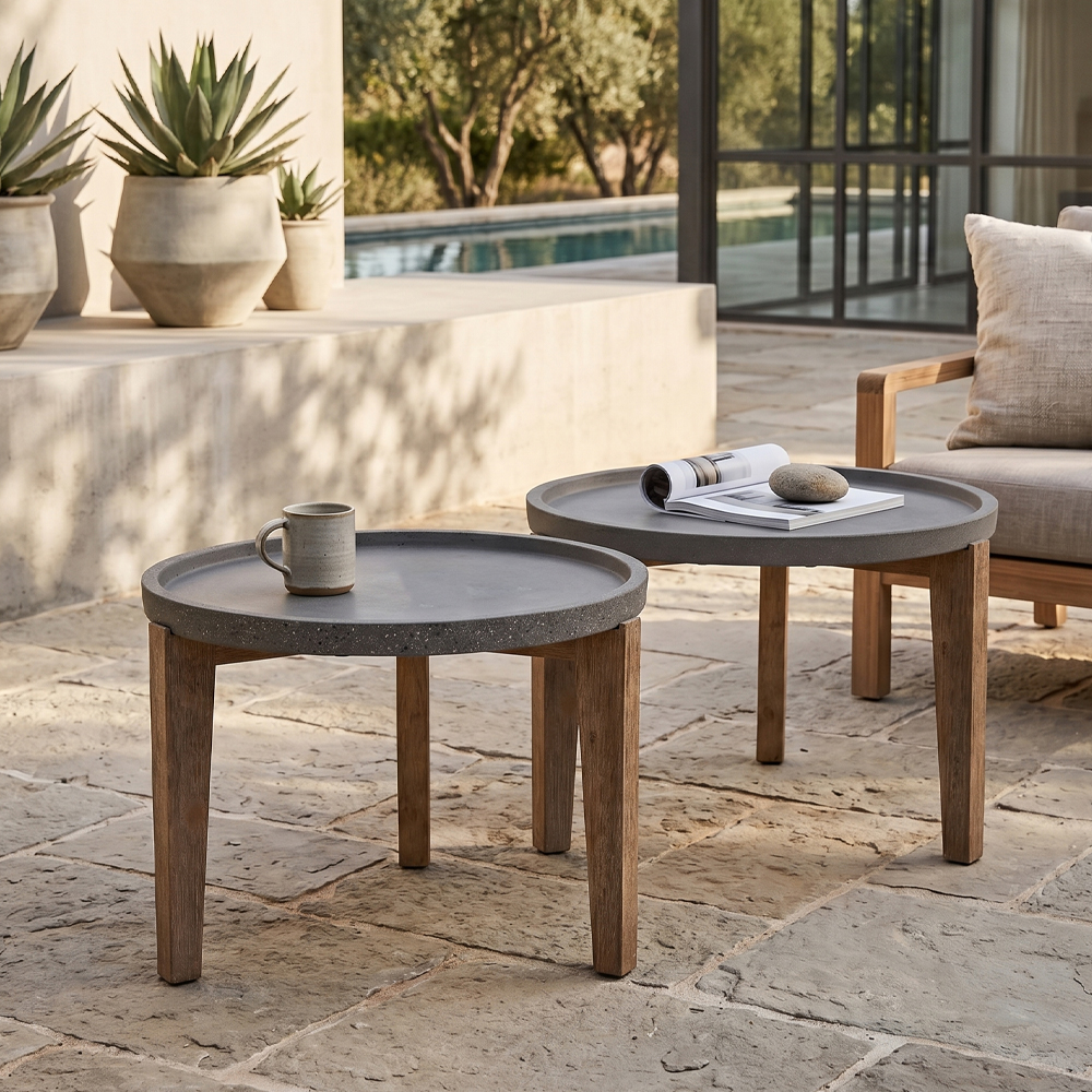 ORRIN COFFEE TABLE ΑΝΘΡΑΚΙ ΦΥΣΙΚΟ 73x73x48