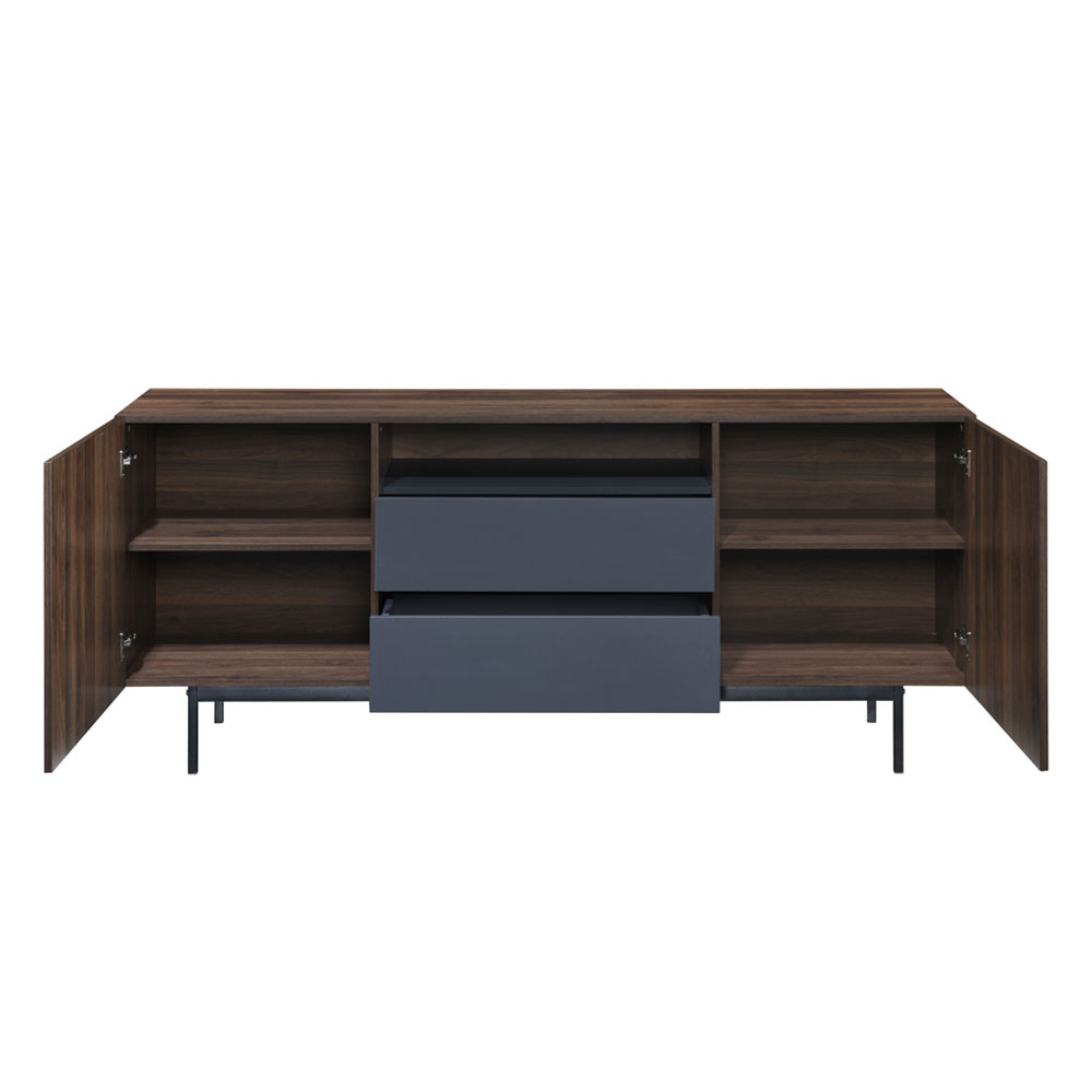 GROOVES ΜΠΟΥΦΕΣ 2ΠΟΡΤΕΣ 2ΣΥΡΤΑΡΙΑ ΚΑΡΥΔΙ ΓΚΡΙ 180x40x80cm