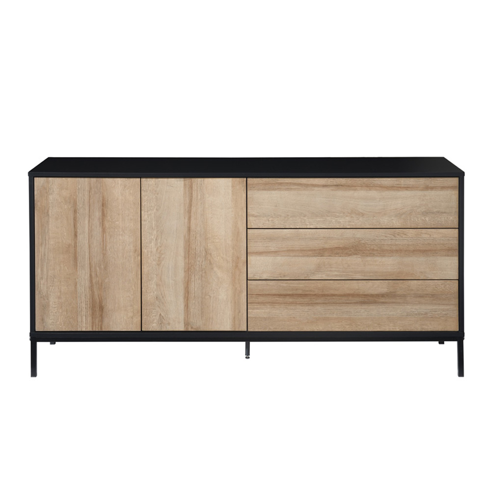 BLACKBIRD ΜΠΟΥΦΕΣ 2ΠΟΡΤΕΣ 3ΣΥΡΤΑΡΙΑ RIVIERA OAK ΜΑΥΡΟ 150x40x75.5cm