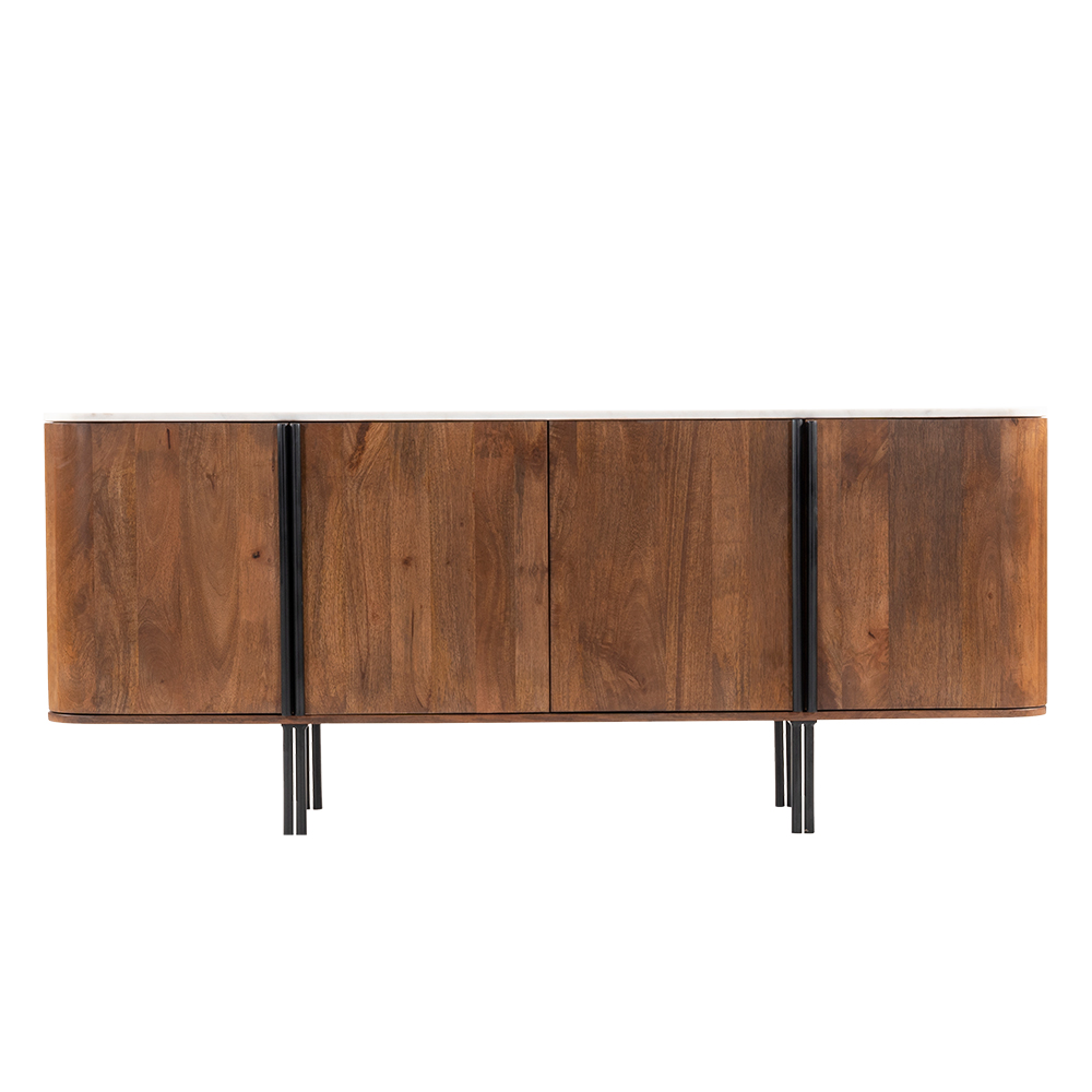 TERRA NOVA ΜΠΟΥΦΕΣ 4ΠΟΡΤΕΣ ΚΑΡΥΔΙ ΛΕΥΚΟ ΜΑΡΜΑΡΟ 180x40x76cm