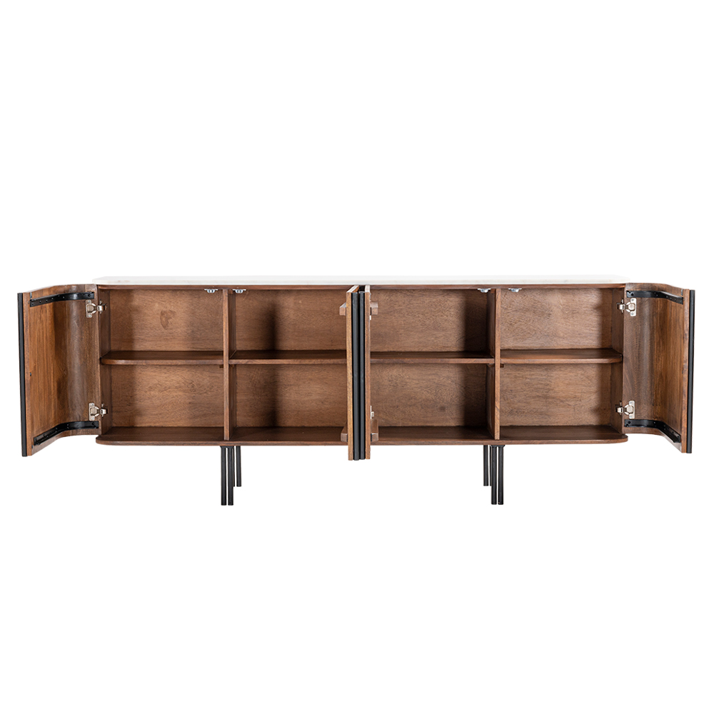 TERRA NOVA ΜΠΟΥΦΕΣ 4ΠΟΡΤΕΣ ΚΑΡΥΔΙ ΛΕΥΚΟ ΜΑΡΜΑΡΟ 180x40x76cm