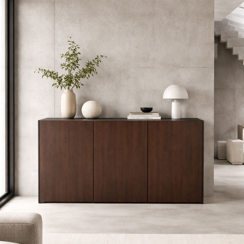 NUEZ ΜΠΟΥΦΕΣ 3ΠΟΡΤΕΣ ΚΑΡΥΔΙ ΜΑΥΡΟ 156x45x85cm