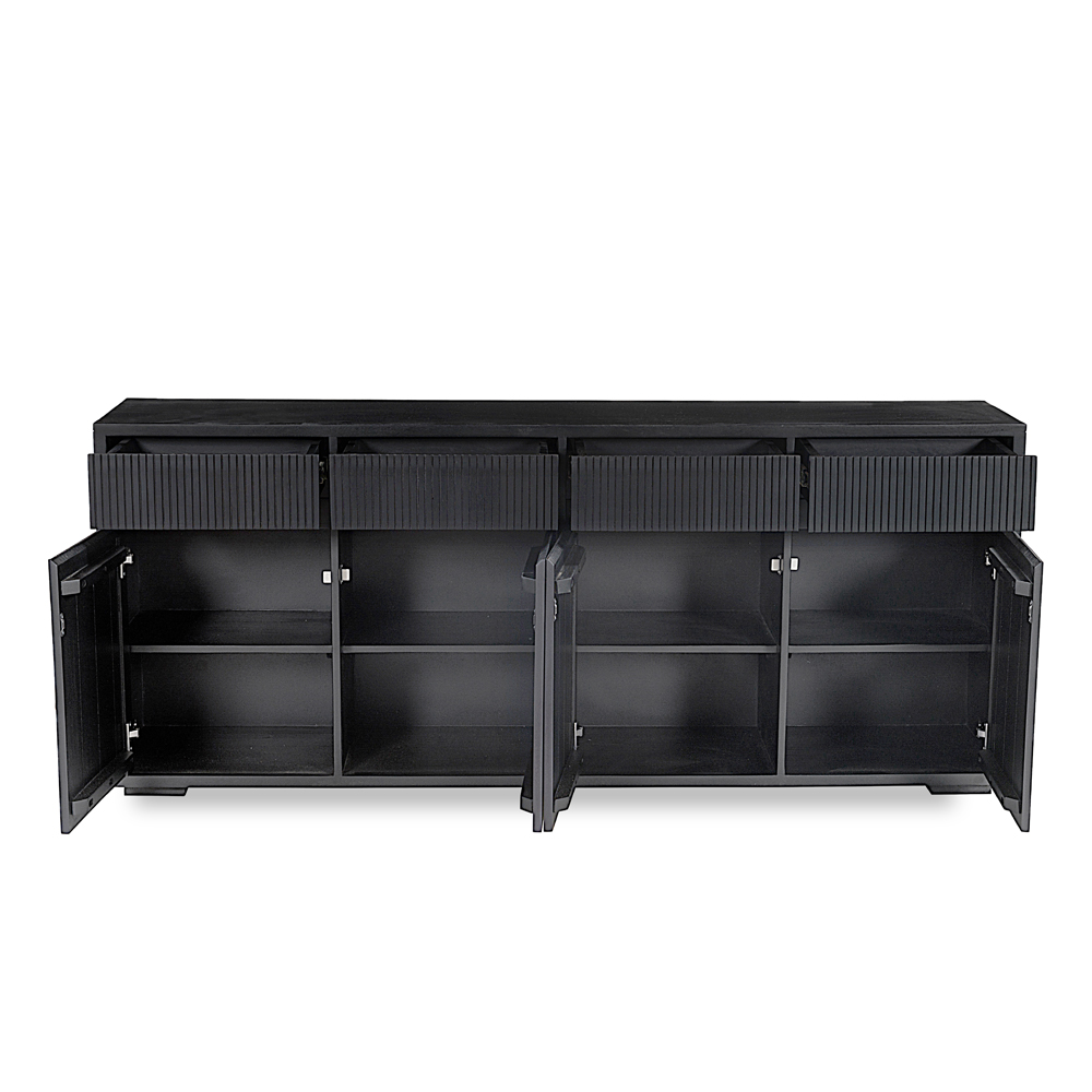 CAPO ΜΠΟΥΦΕΣ 4ΠΟΡΤΕΣ 4ΣΥΡΤΑΡΙΑ ΜΑΥΡΟ 180x40x75cm