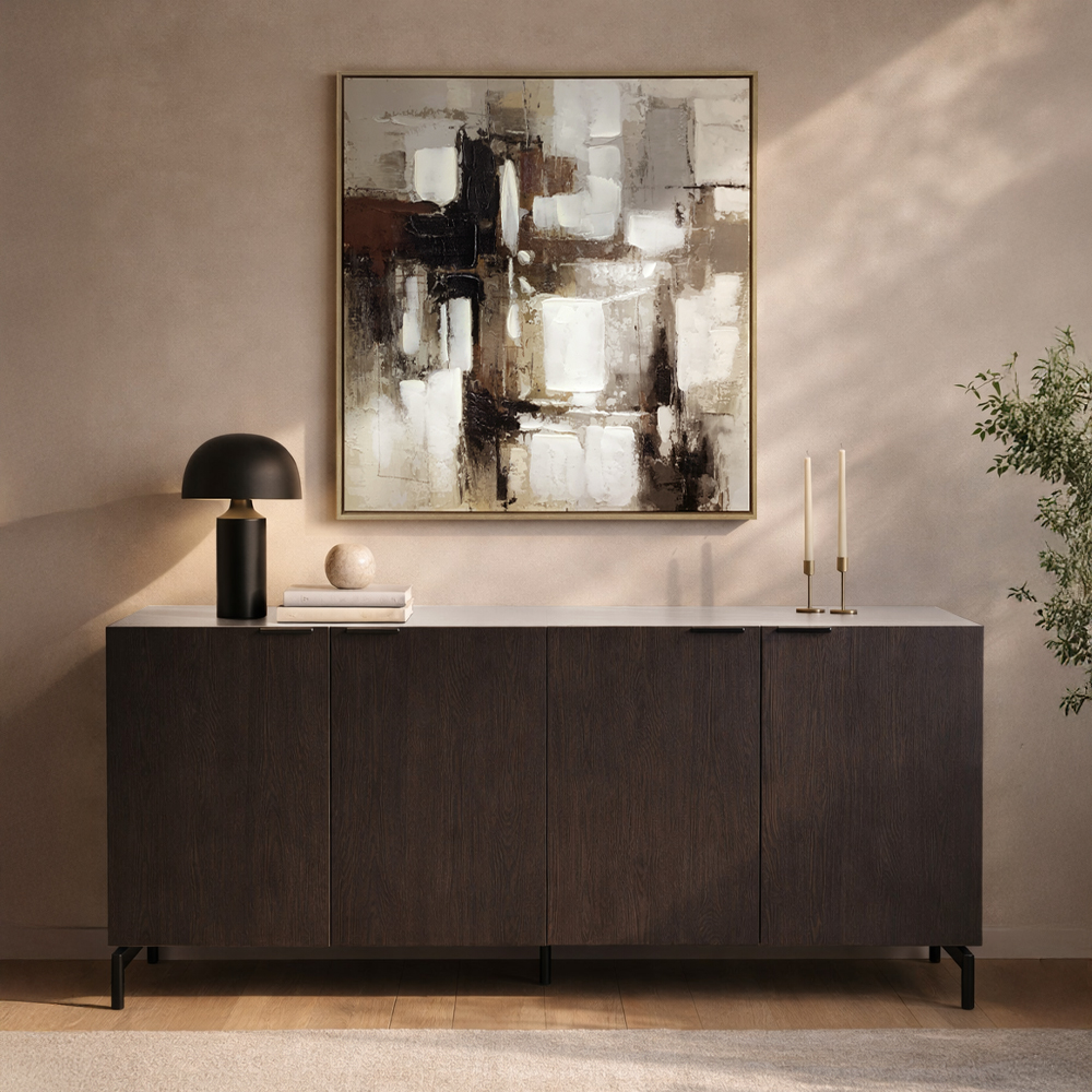NOTTE ΜΠΟΥΦΕΣ ΜΑΥΡΟ ΛΕΥΚΟ ΠΕΤΡΑ 180×40.5x84cm
