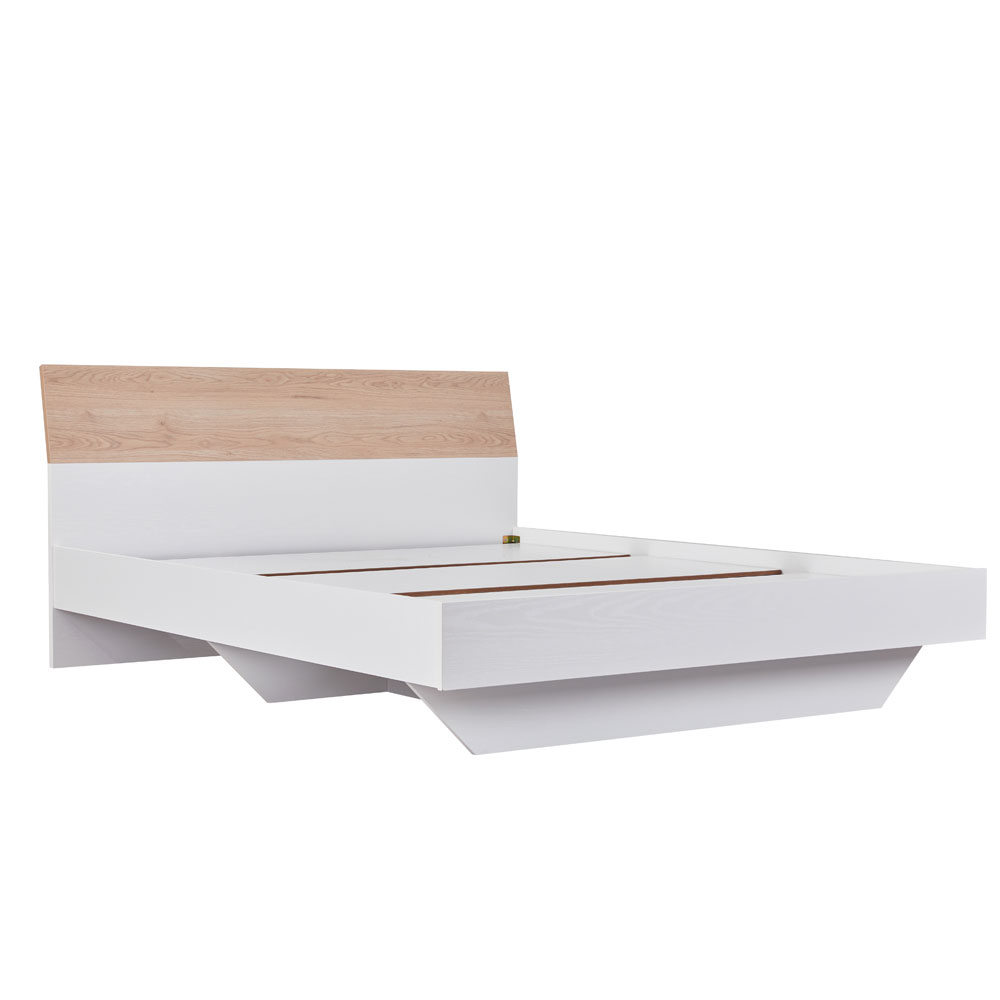 LUCIDO ΚΡΕΒΑΤΙ ΛΕΥΚΟ OAK ΦΥΣΙΚΟ 162x202x88cm