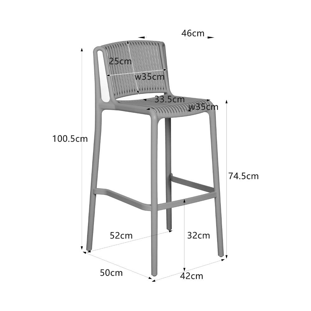 POLLY ΣΚΑΜΠΟ BAR ΓΚΡΙ ΑΝΟΙΧΤΟ 42x50x100.5