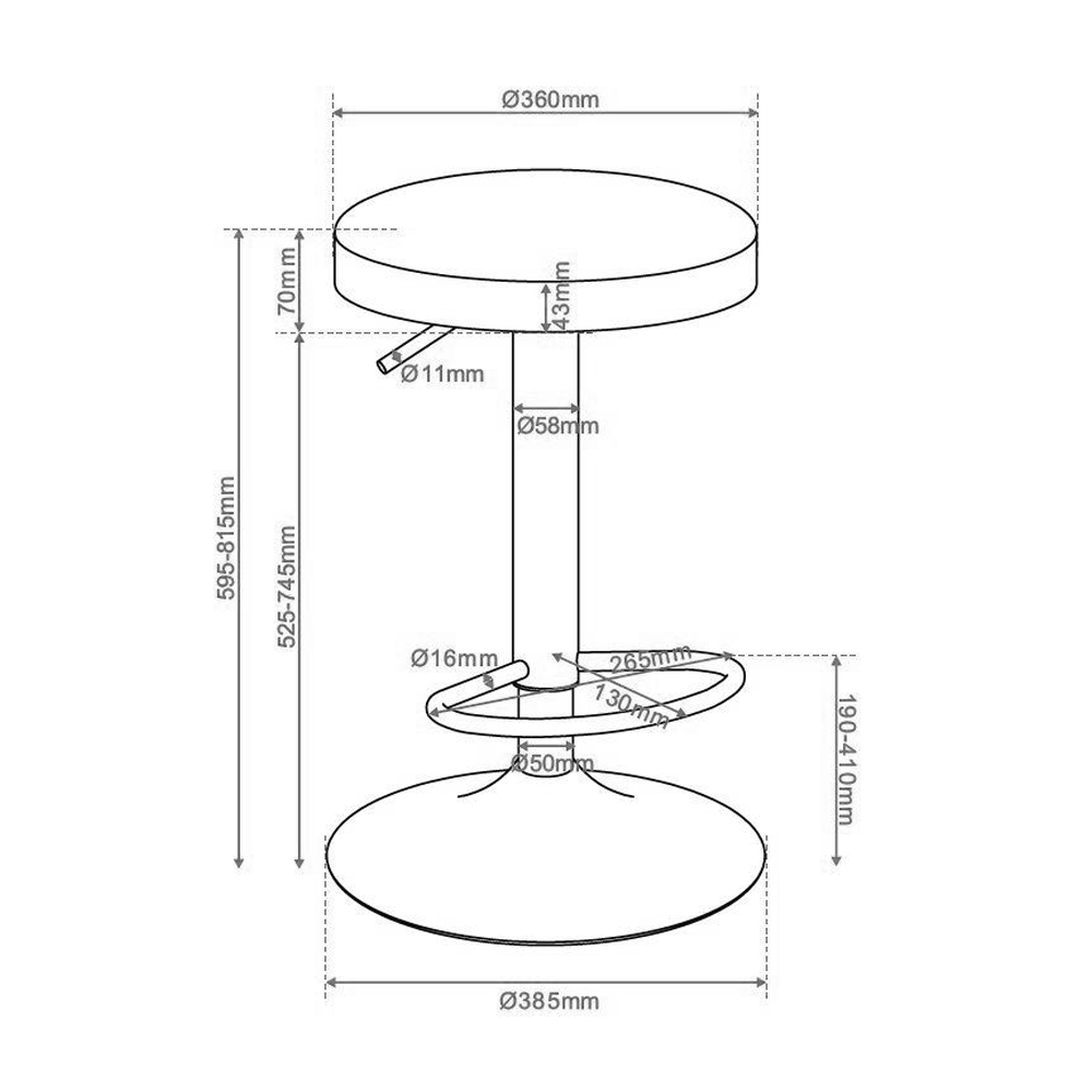 LOLLI ΣΚΑΜΠΟ BAR ΜΕΝΤΑ 38.5×38.5×59.5cm
