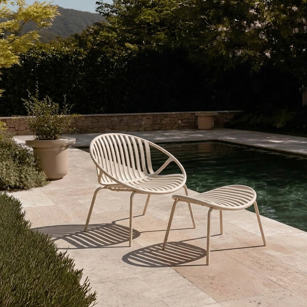 NADIN ΠΟΛΥΘΡΟΝΑ SET 2ΤΕΜ OFF WHITE 80×61.5×73