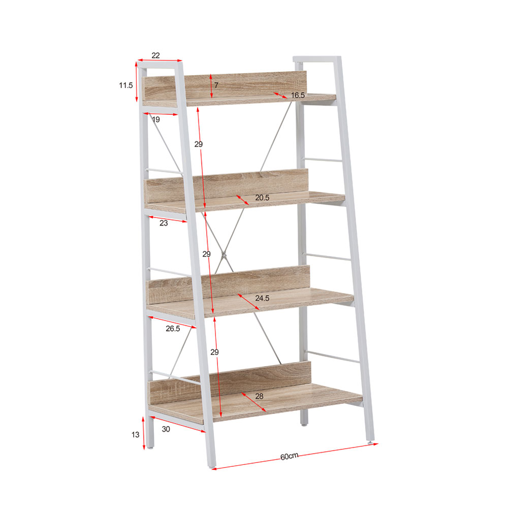 ONE STEP UP ΒΙΒΛΙΟΘΗΚΗ 4ΡΑΦΙΑ SONOMA ΛΕΥΚΟ 60x35x117cm