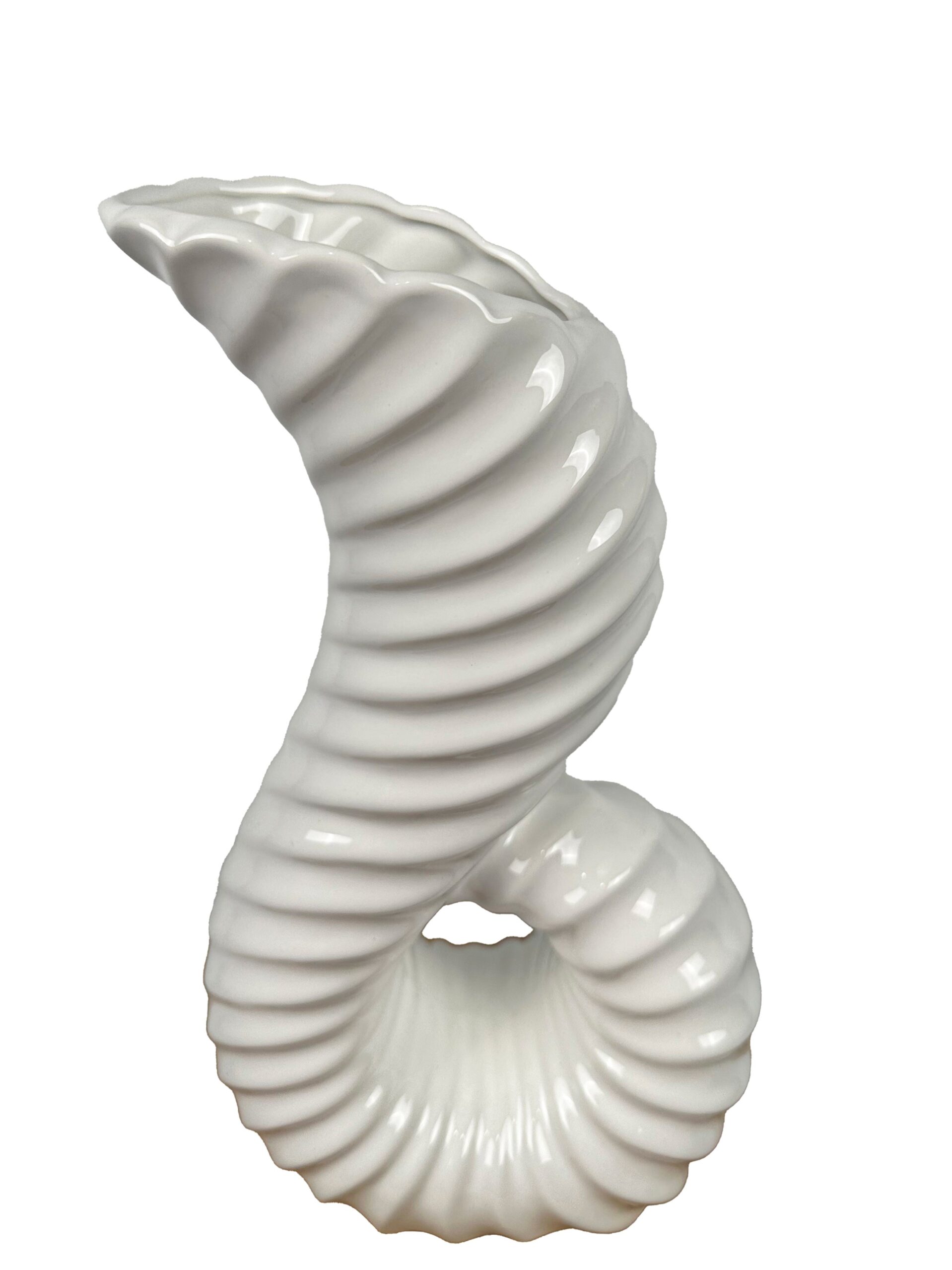 Κεραμικό Βάζο Κοχύλι Η 30 cm Φ 11*8 cm Λευκό