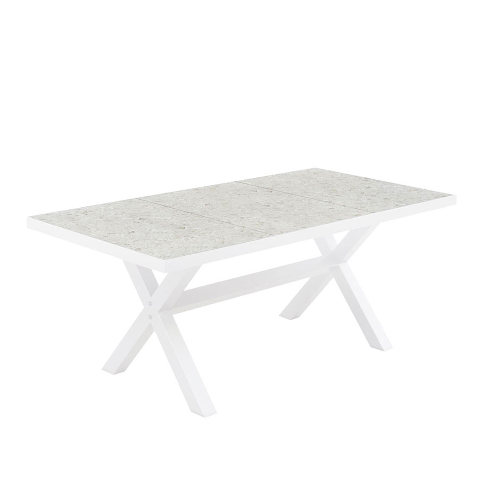 STABLE ΤΡΑΠΕΖΙ TERRAZZO ΛΕΥΚΟ 181×90.5x75cm