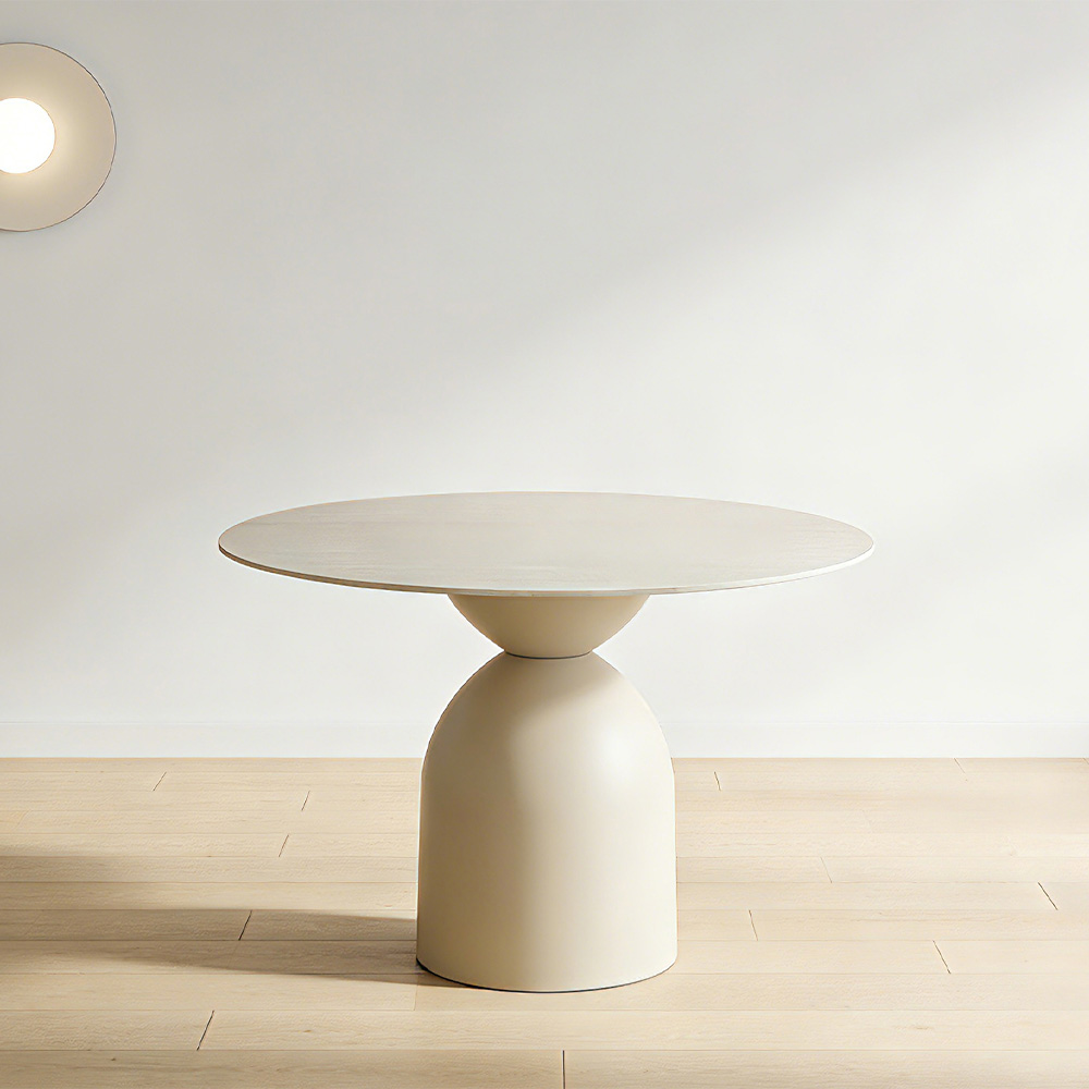 EARTH ΤΡΑΠΕΖΙ BEIGE ΜΕ ΟΨΗ ΜΑΡΜΑΡΟΥ 110x110x75cm