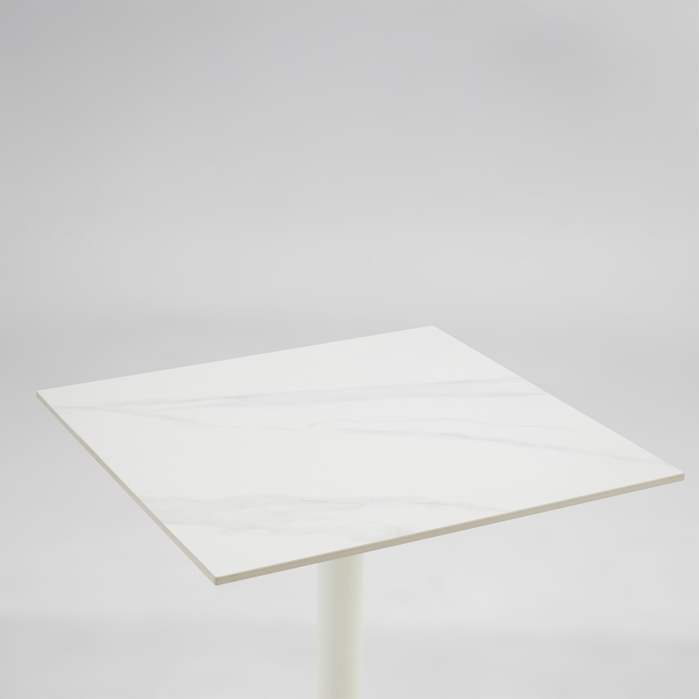 QUADRA ΤΡΑΠΕΖΙ ΛΕΥΚΟ ΜΕ ΟΨΗ ΜΑΡΜΑΡΟΥ 60x60x74cm