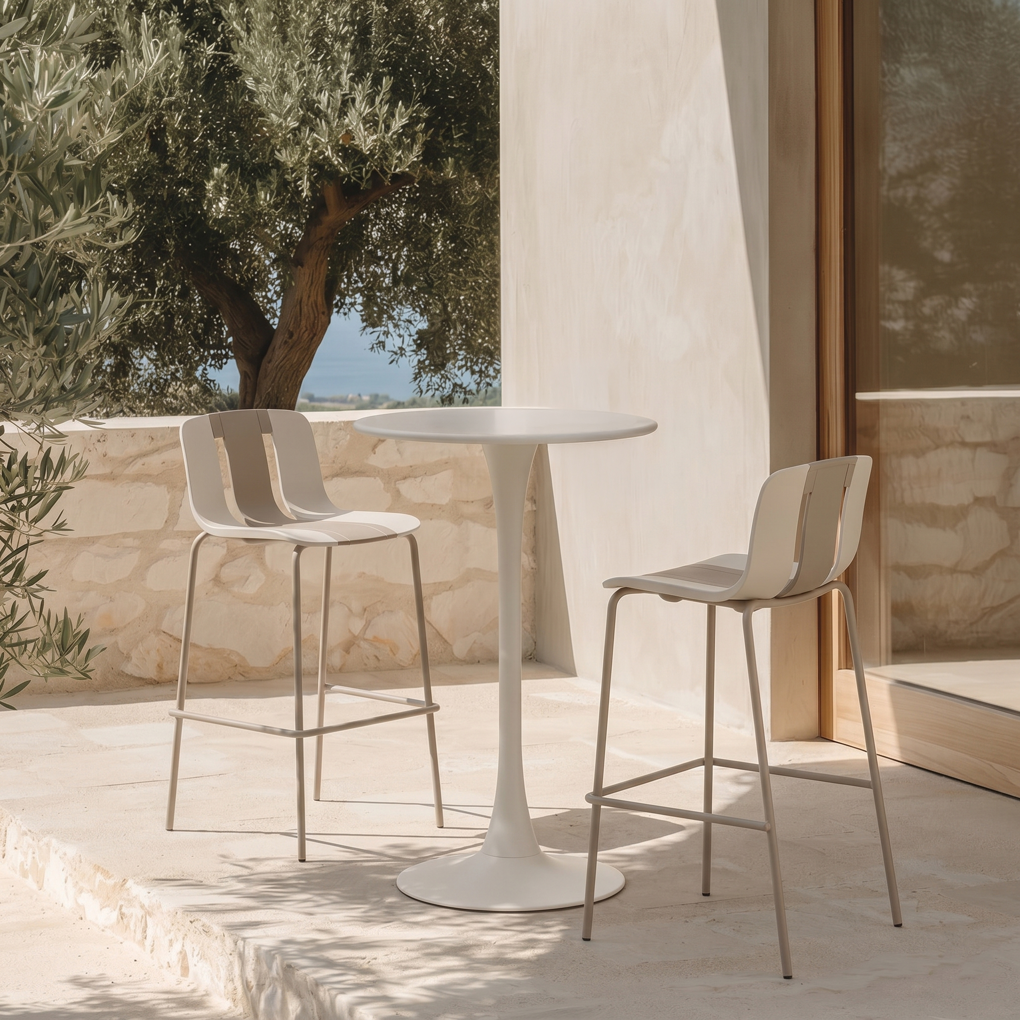 ART ΣΚΑΜΠΟ BAR ΜΠΕΖ OFF WHITE 51x44x105cm