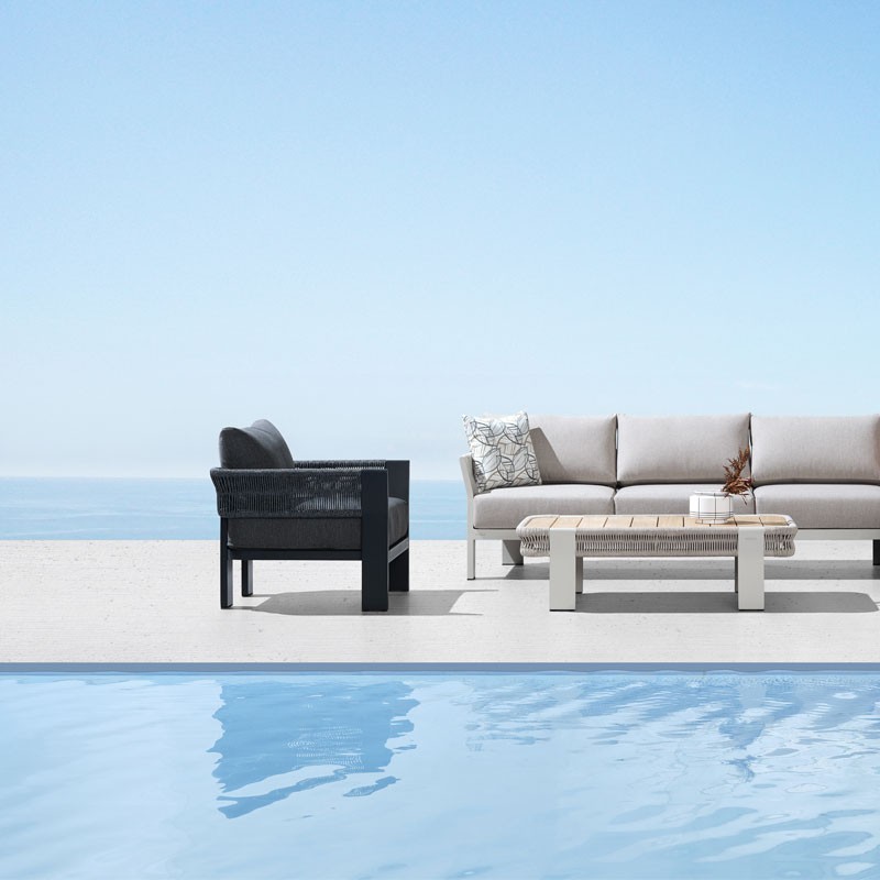 Borromeo Lounge Ανθρακί Αλουμίνιου