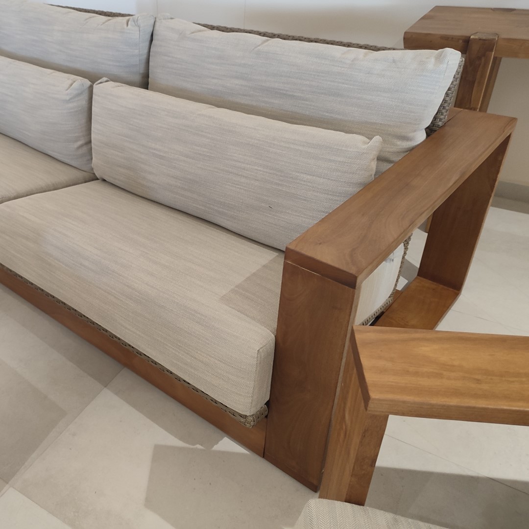 Τριθέσιος Καναπές Cuba Ξύλο Teak