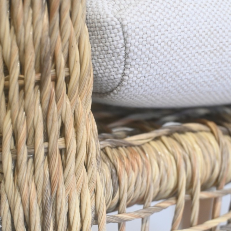 Καναπές Τριθέσιος Jasmin Ξύλο Teak / Wicker